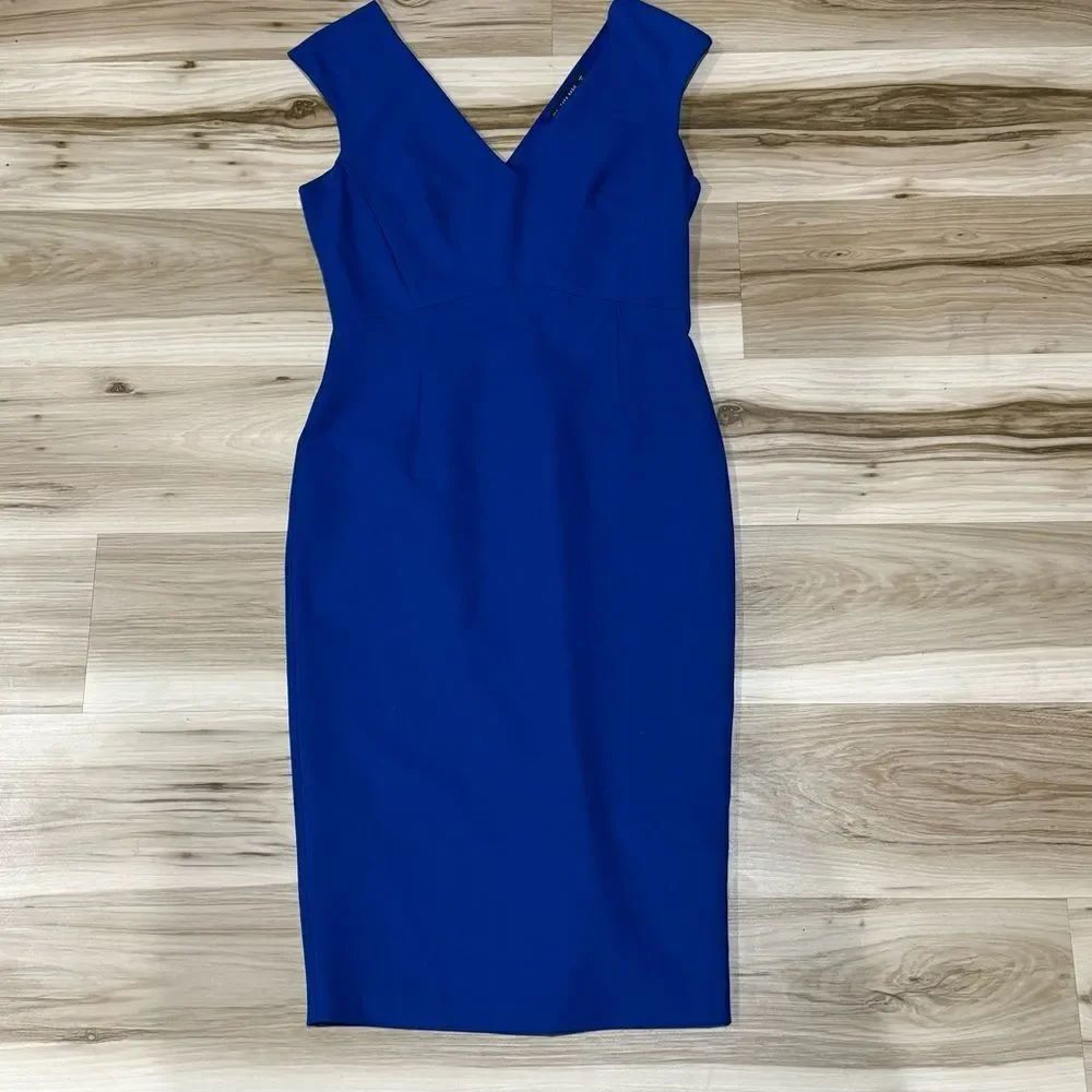 Zara Royal Blue Deep V Neck Dress Women’s Medium